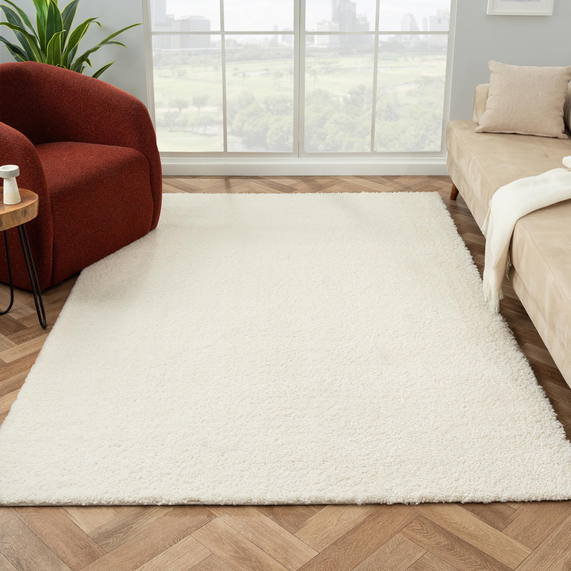 City Shaggy Rug Soft & Durable - Cream 80x150cm-image-896e2327-5e2c-46aa-bc04-483bd61aca87-125518
