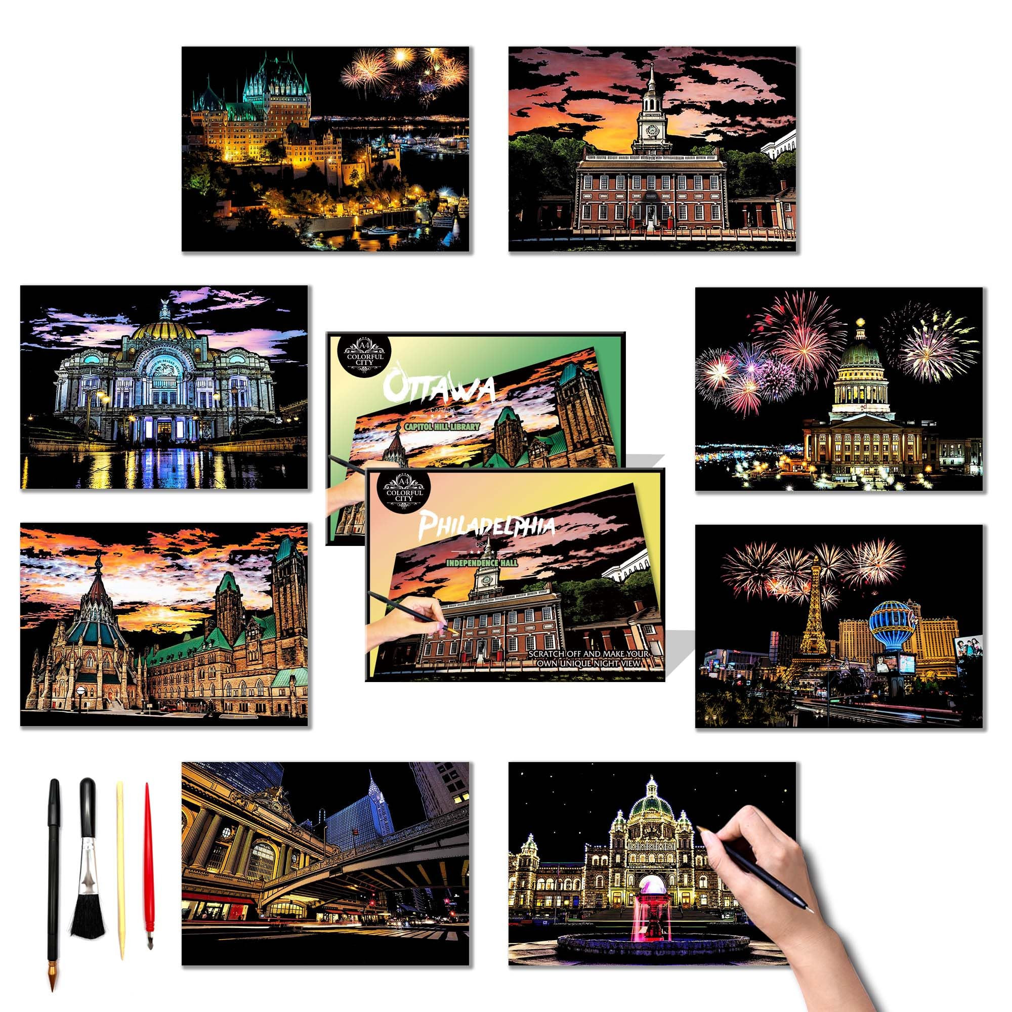 Scratch Painting Art Kit - Canada & America A4