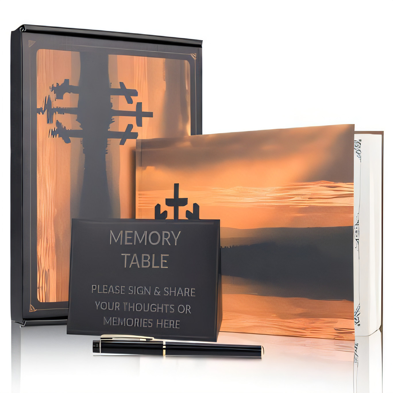 Funeral Guest Book - 88 Pages with Gold Engraving, Table Card Sign-image-f39c73ee-589c-4ac3-9ec4-aa98ff4aec96-54305