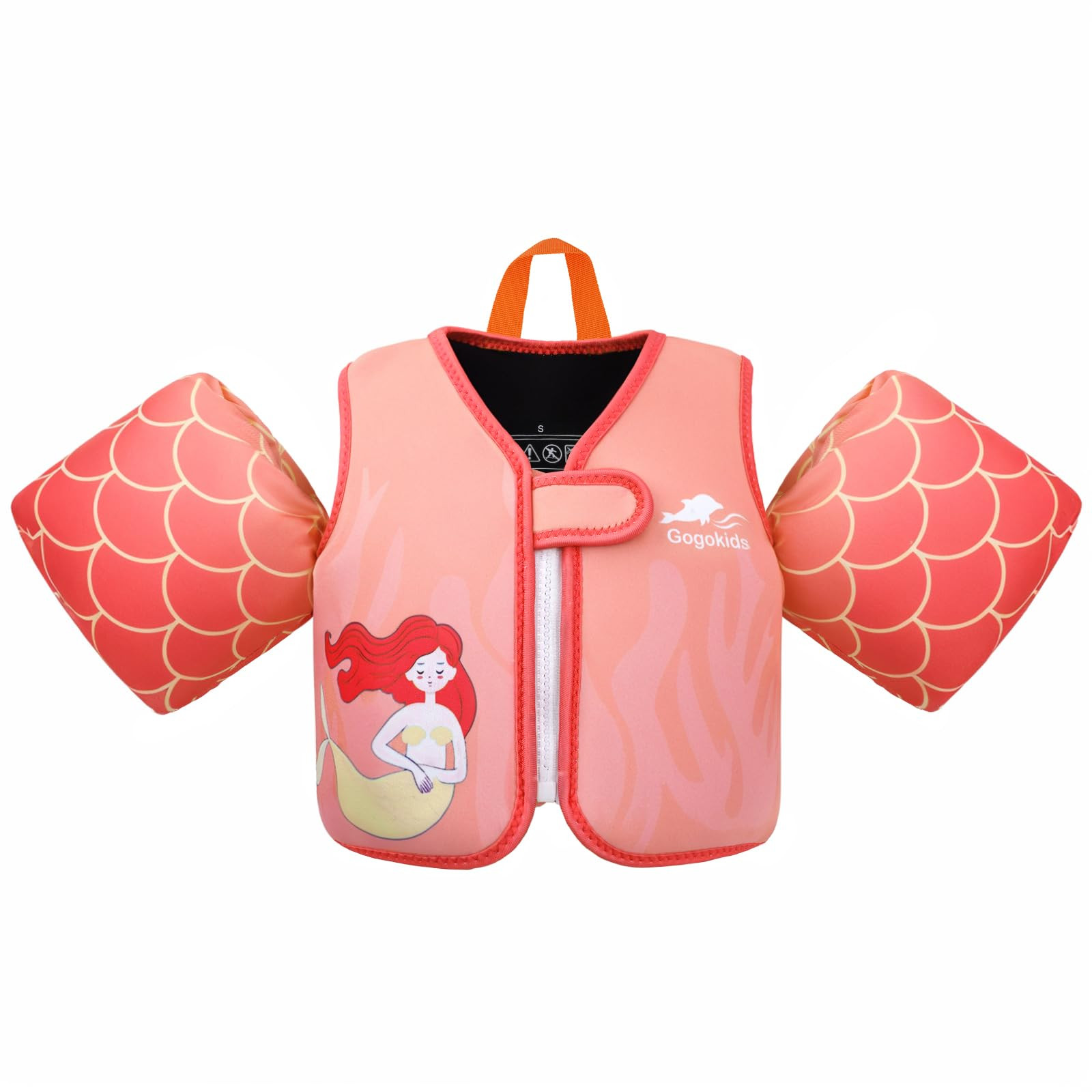 Kids Swim Vest with Arm Bands - Orange Mermaid 2-3 Years-image-b6af3236-f430-4764-aa4b-27a6ebbdc134-132257