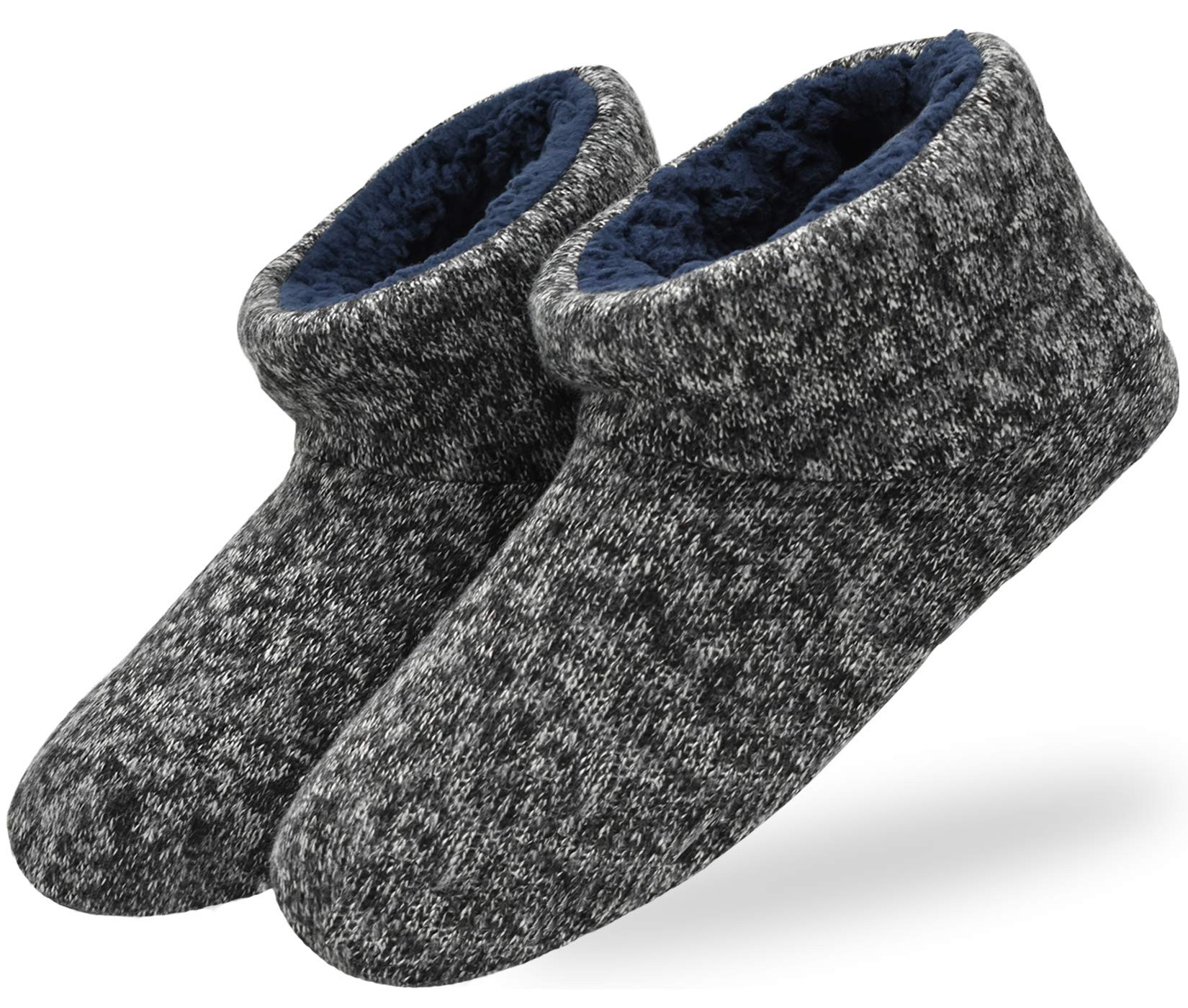 Men's Knitted Slipper Boots - Black UK 10-image-a52bd69b-c98e-49c0-bbfc-cbfd49494108-4199