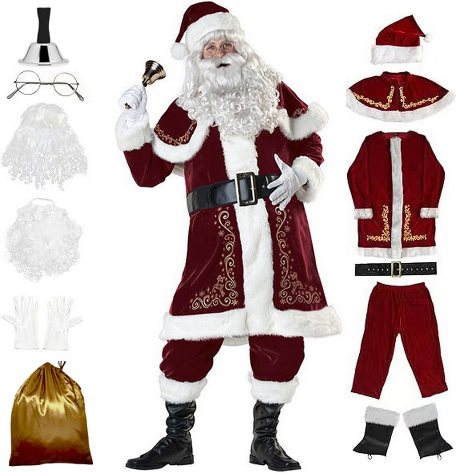 white christmas dresses Mens Christmas Opposuit Fancy Dress Costume 3 Piece Suit Deluxe Festiv main image 0
