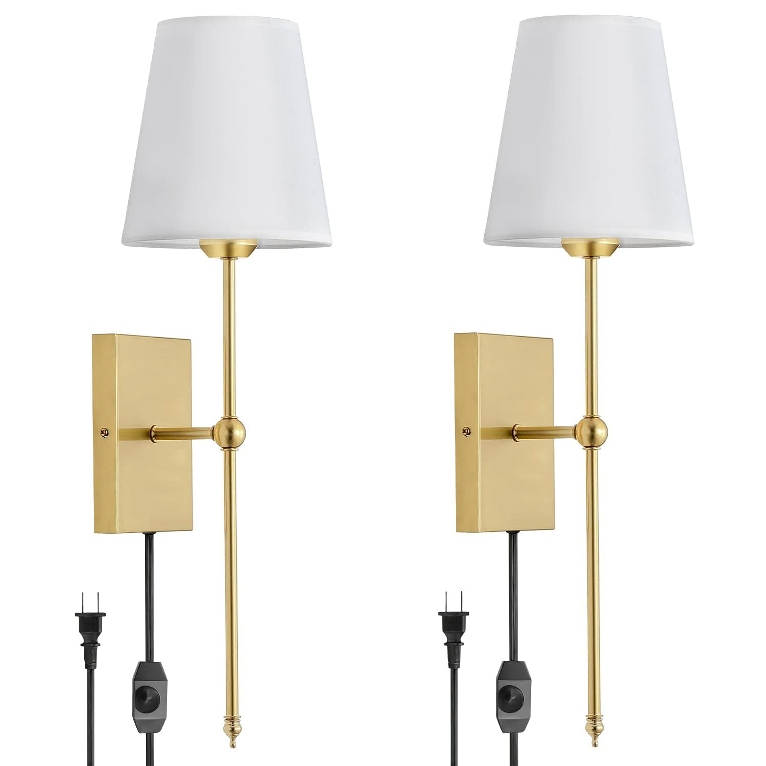 Modern Wall Light Set of 2 - Brass Straight-image-c1425a90-0360-4a1c-9775-48777b7257ca-133956