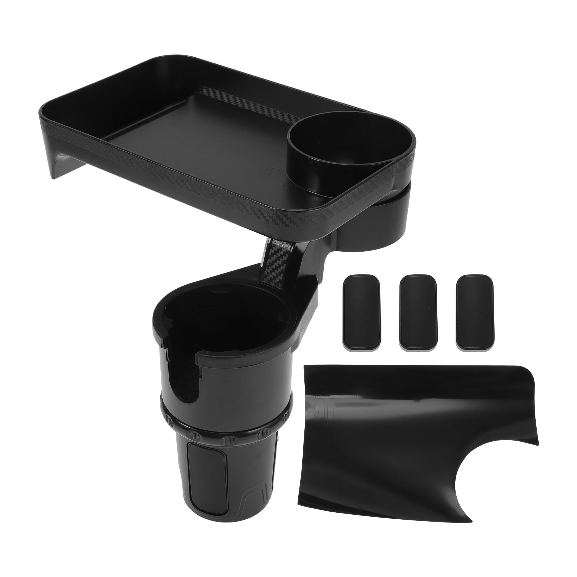 Car Cup Holder Expander with Tray - Matte Black 138x74x60mm-image-2747d9c7-5694-485d-b4ba-ded8656ab20c-268423