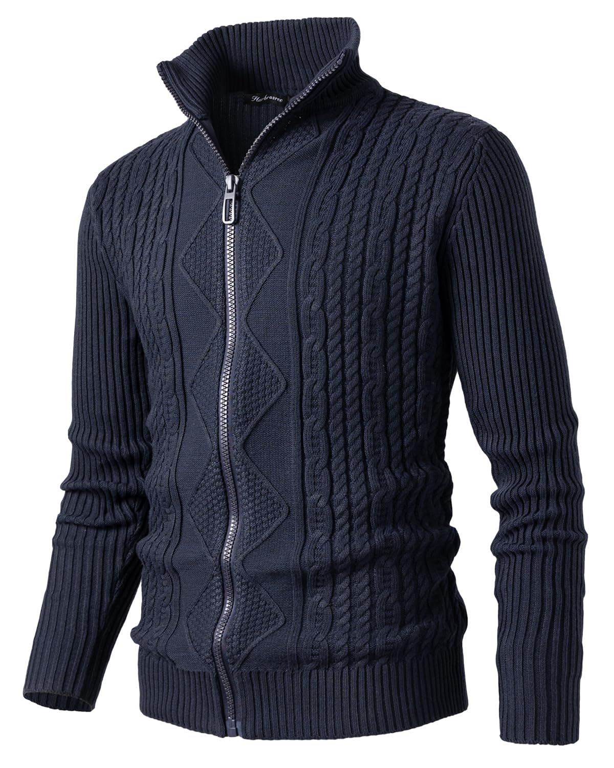 Men's Cable Knit Cardigan - Navy Blue XL-image-d33d8b26-deed-4231-a47e-4e6addbf22b1-127157
