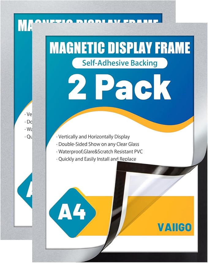 A4 Self Adhesive Magnetic Display Frame, Silver-image-cdde6508-2247-4367-b65d-10aa6b0075de-56764