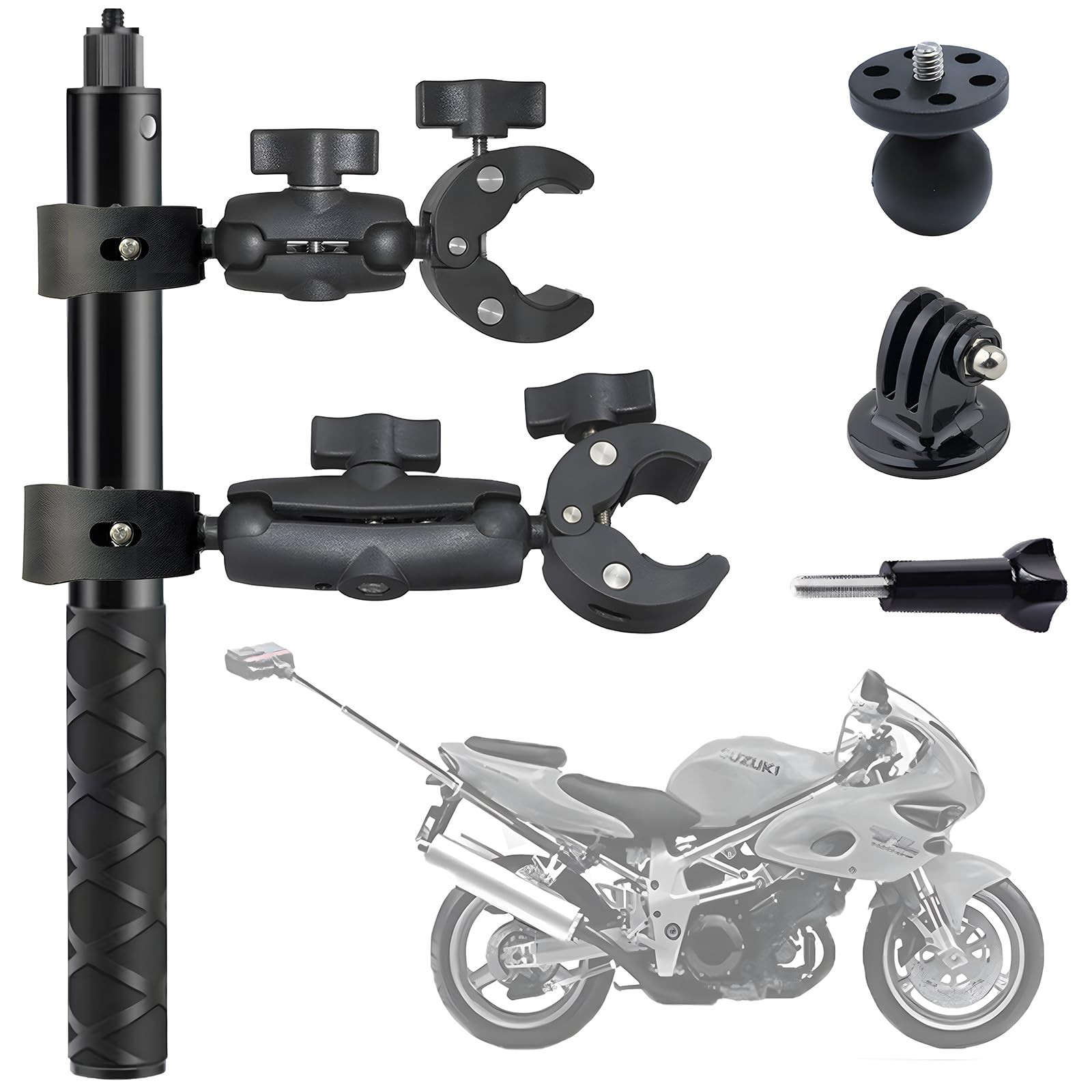 Motorcycle Selfie Stick Mount - Black-image-2ff8239f-8908-4a81-8d66-5f0840b54932-138029
