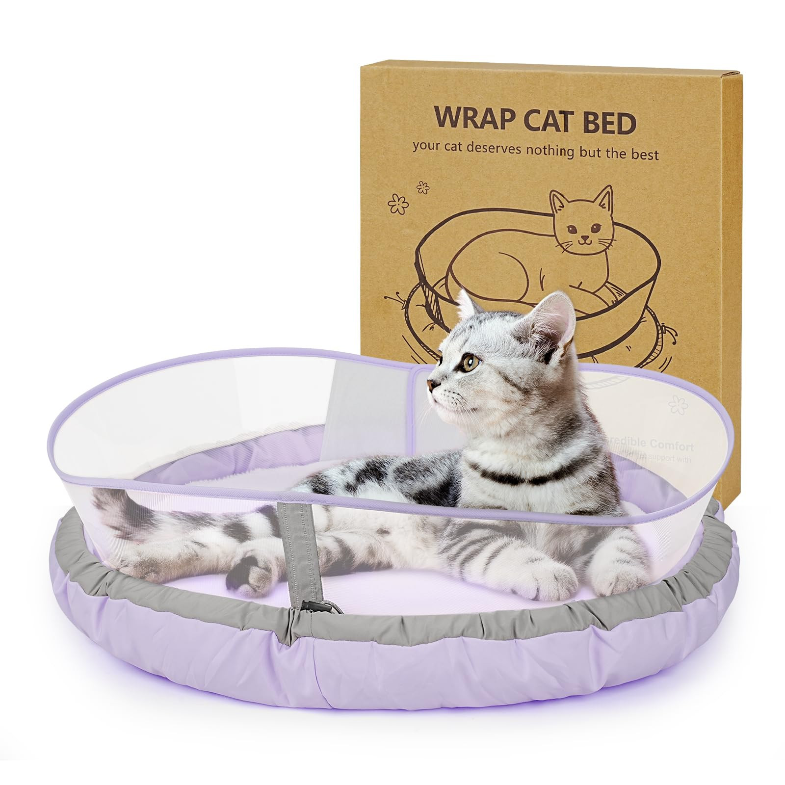 Fluffy Donut Cat Bed with Shield - Purple M-image-9b61d3fc-52b3-4fe3-84b9-0a4d4070542a-268401