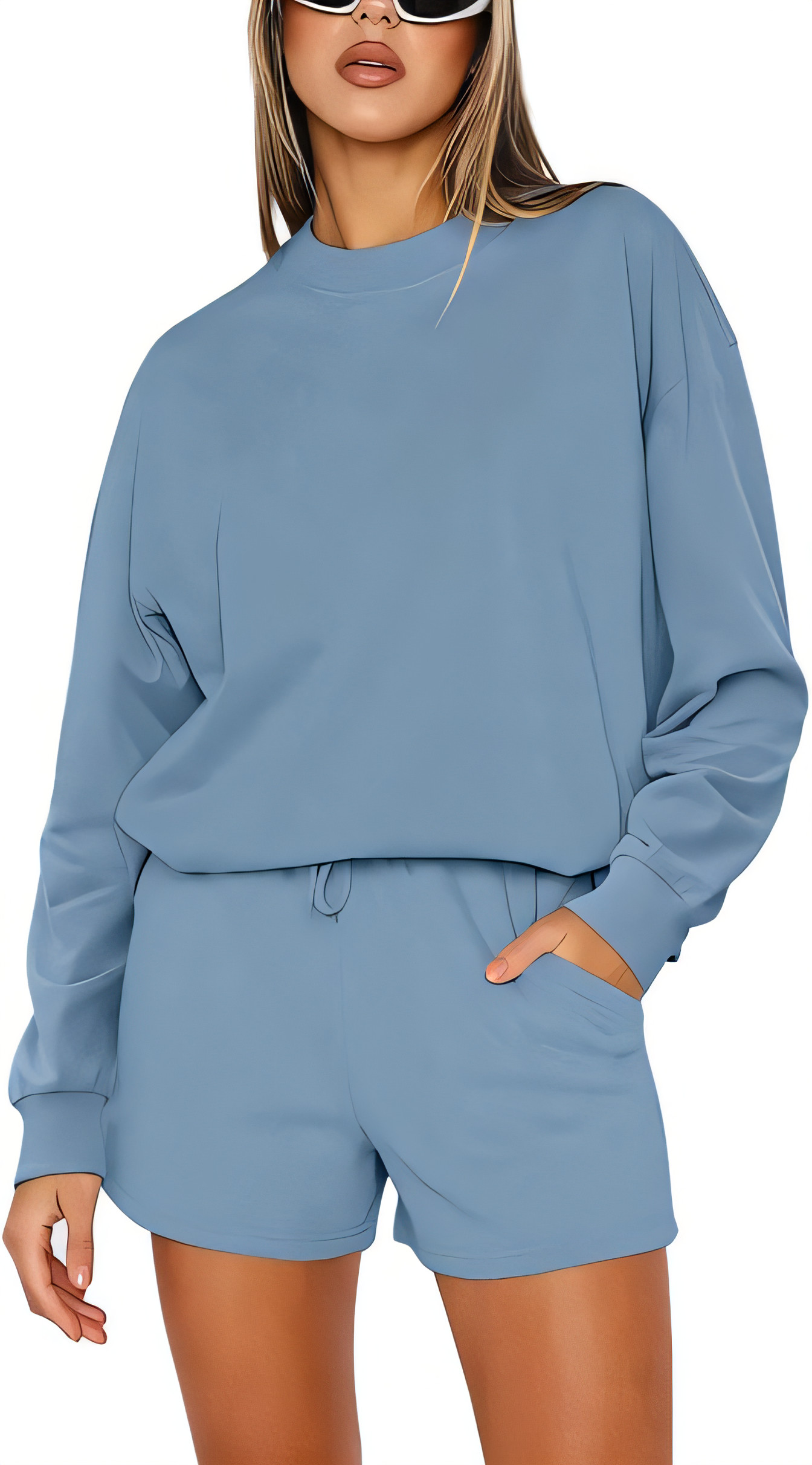 Women's Lounge Wear Set Oversized - Grey Blue XL-image-5d80d372-25f0-46d3-b65b-46419a9f3e2f-90486