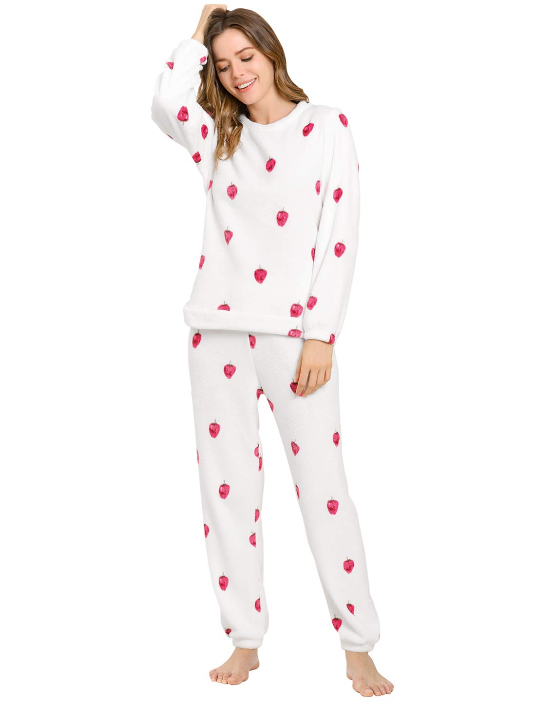 Women's Flannel Pyjama Set - Strawberry Printed White 16-image-1a692c32-1bdc-42b0-8259-273893c54b32-125582