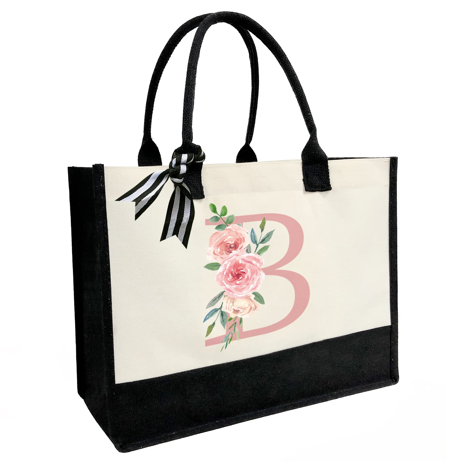 Personalised Canvas Tote Bag - Pink Letter B One Size-image-1f8f6f3d-3cce-4d6f-816b-be99c891ffb7-127452