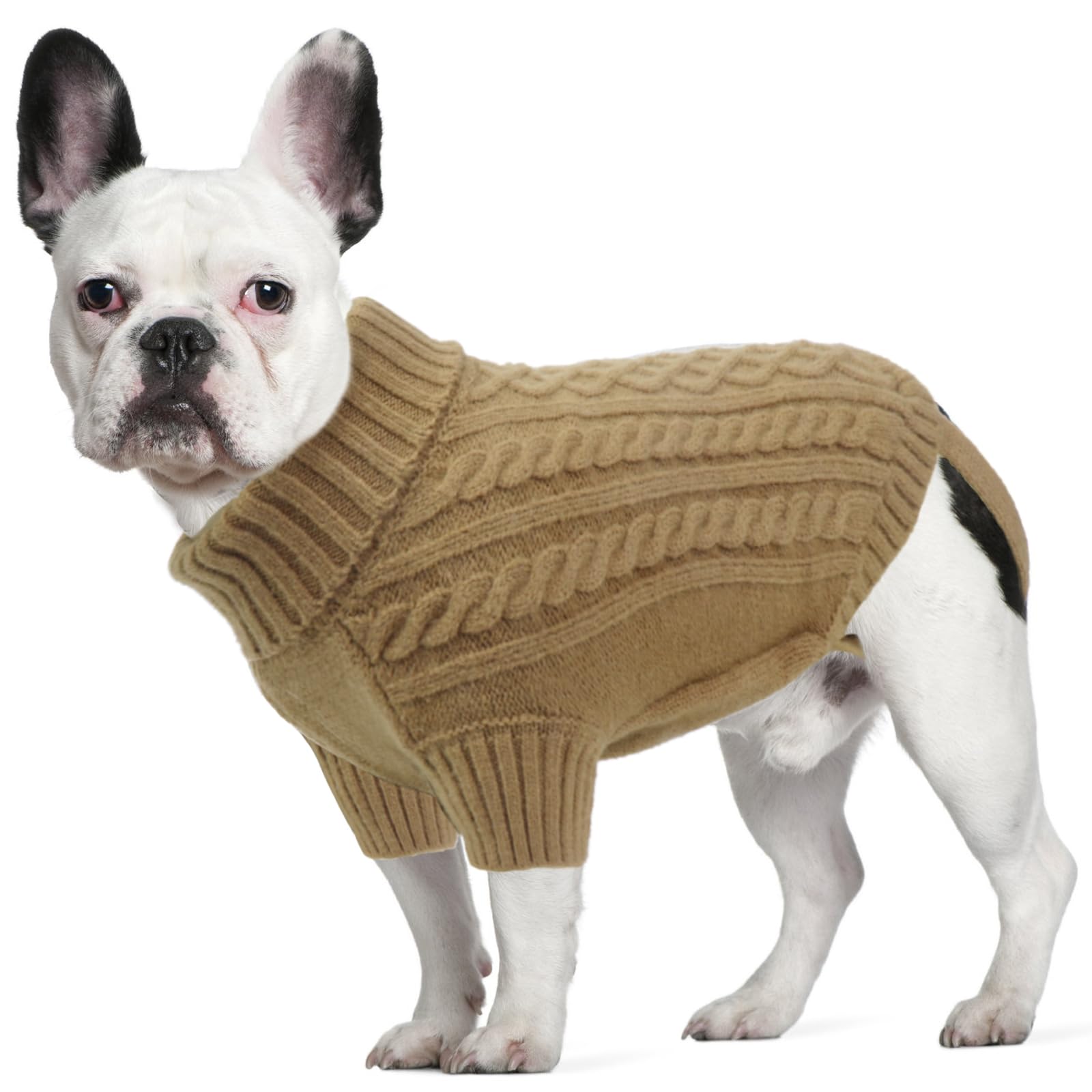 Knitted Dog Jumper Winter Warm - Khaki L-image-6ba16c21-4fbb-4f3a-ba9e-484ff47ad294-126145