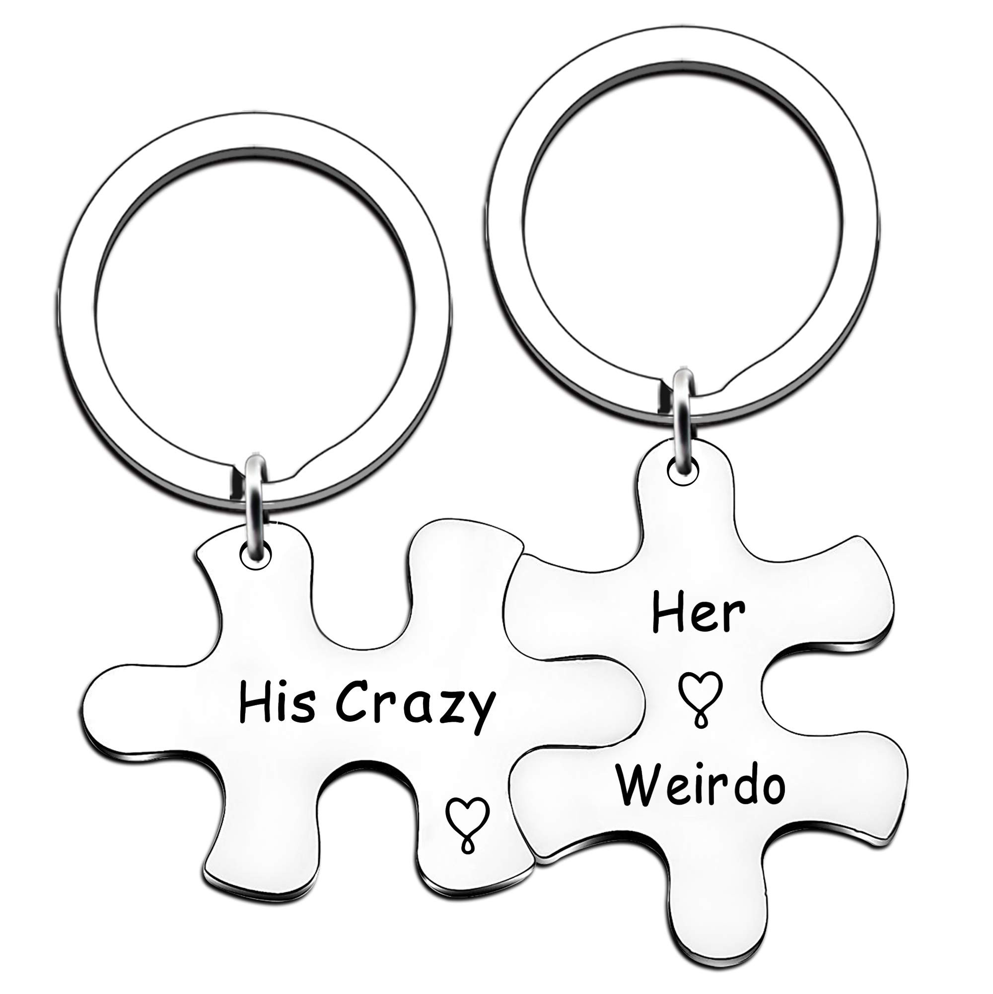 Couple Keyring Set His Crazy Her Weirdo - Silver One Size-image-e880d7a8-170c-4c33-9427-6a3712de2b5c-4206