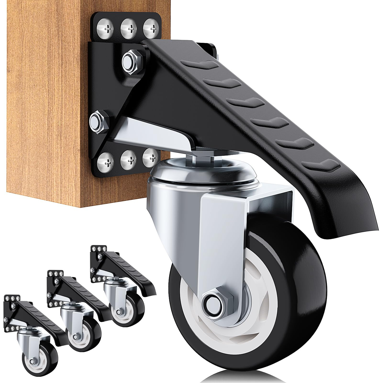 Workbench Caster Kit Heavy Duty - Black 880 LB-image-5b1b3e1f-bbfb-4a54-92ea-aa30d7aef13b-267149