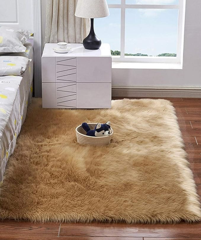 Faux Fur Shaggy Area Rug - Camel 160x230cm-image-63f4115f-f2d8-40ac-a600-cf54fc0f4dd5-138098