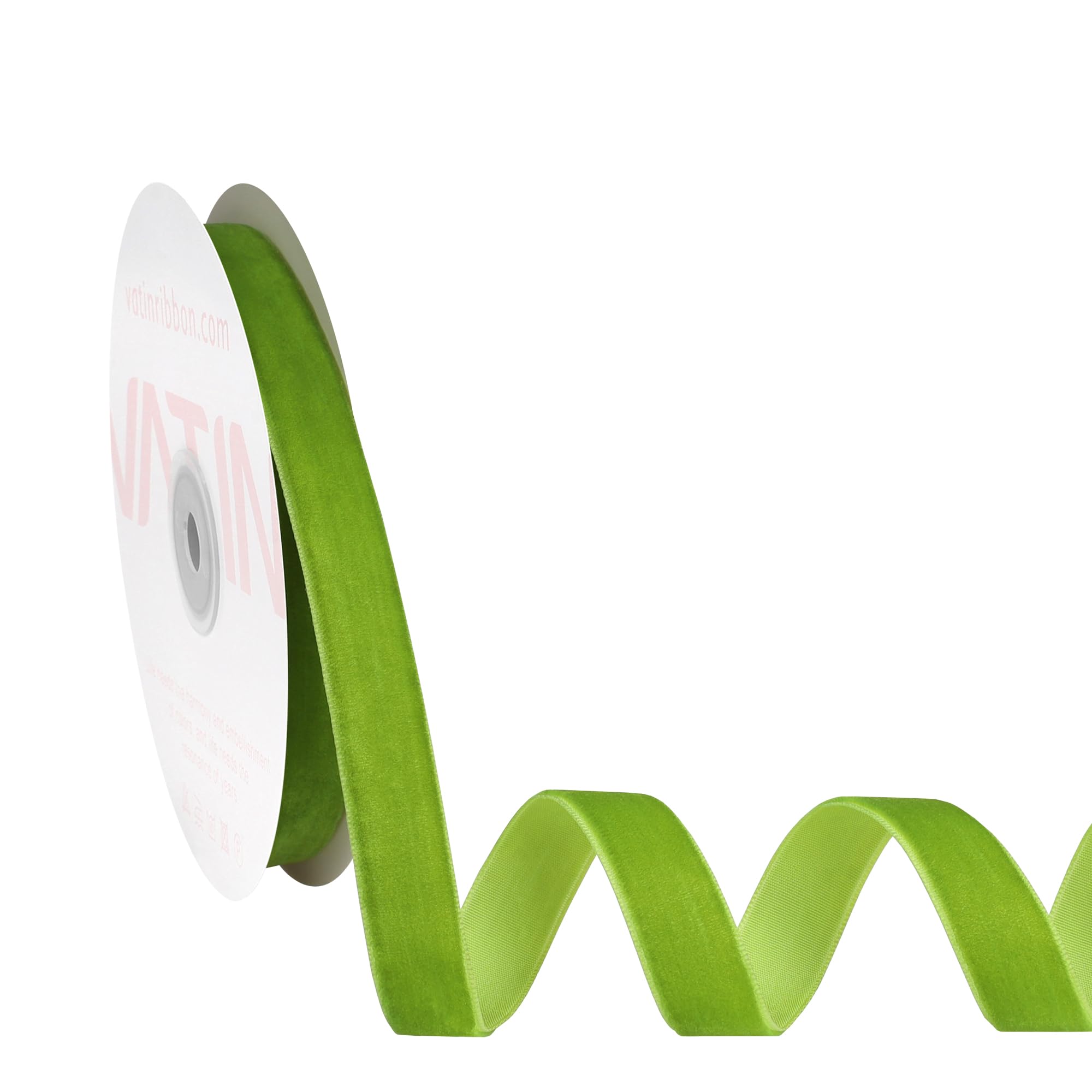 Nylon Velvet Ribbon 23m Spool - Spring Green 38mm-image-a3fab77d-aa7f-46bd-866f-46daa51ffc10-126091