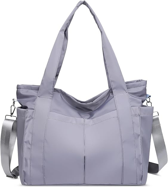 Women's Nylon Shoulder Bag - Grey L-image-5897a523-a27c-405c-a99b-839c8121866b-96371