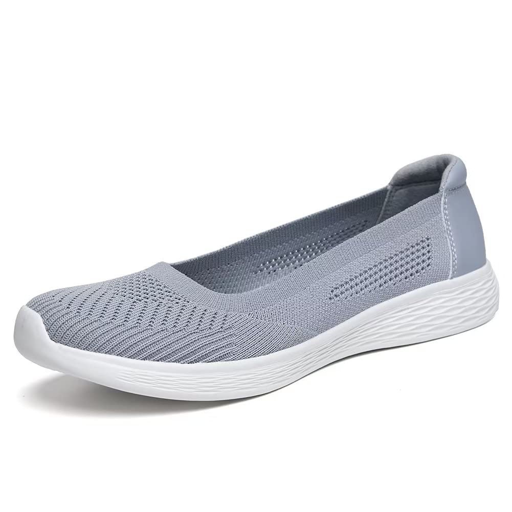 Women's Mesh Slip-On Loafers - Grey UK 4