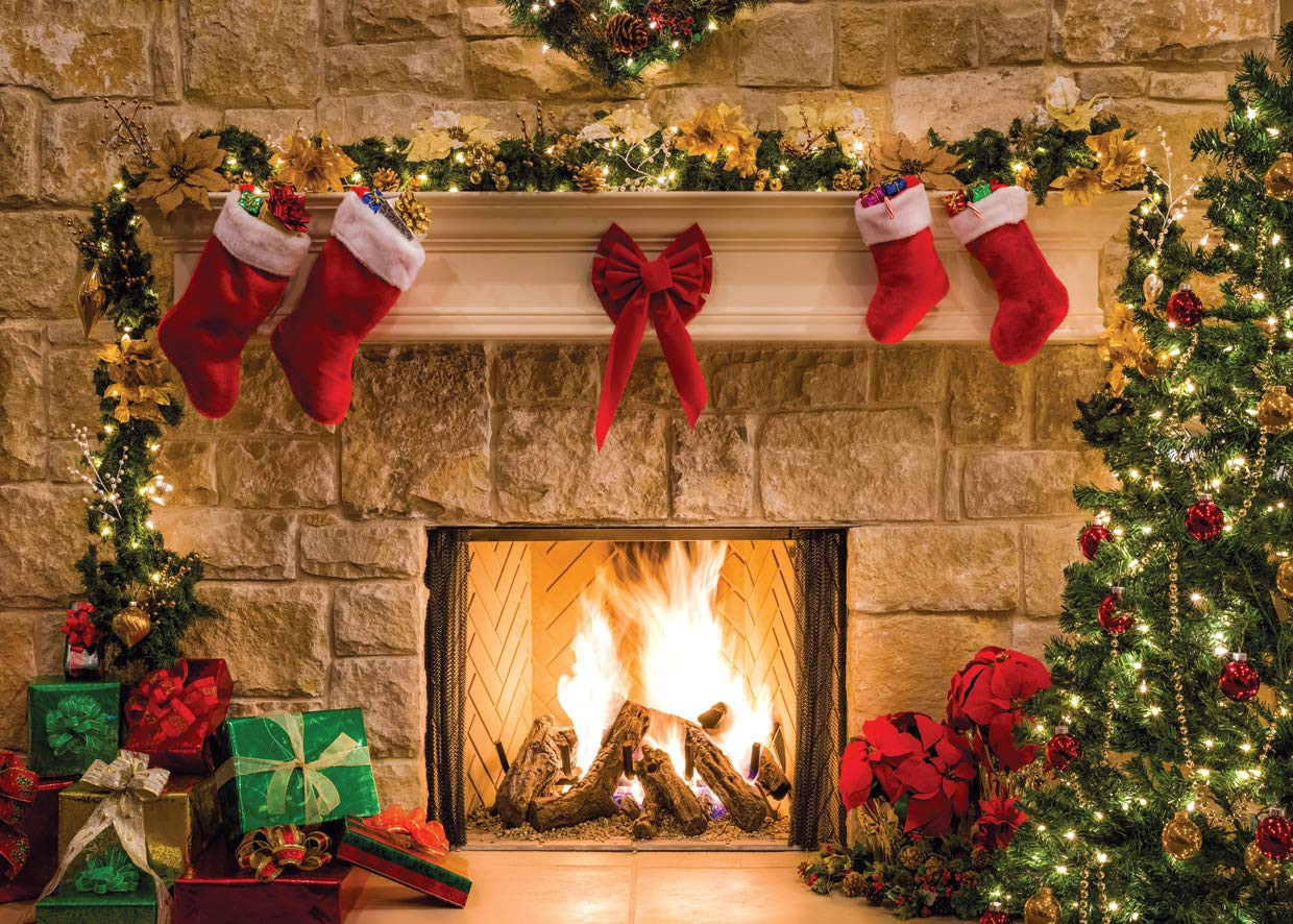 Christmas Fireplace Backdrop - Brown 15x10FT-image-10d46ba8-6688-47c2-a680-7e18d7fda83b-516
