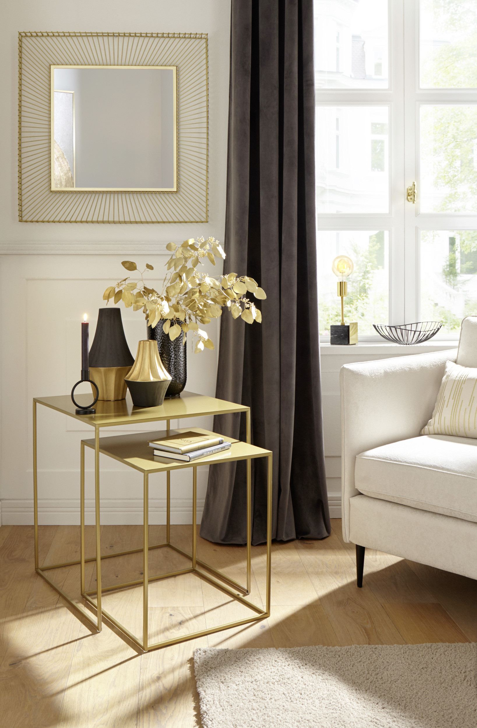 MASINLOC Square Wall Mirror – Gold Frame 740 × 740mm-image-99a65466-7fa7-4446-ab8b-21cd30c12c13-169621