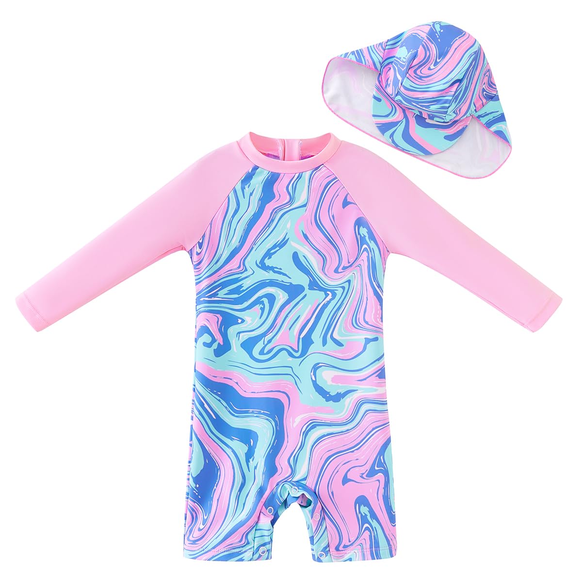 Baby Girls One Piece Swimsuit UPF 50+ - Pink 3-6 Months-image-0895b8a2-3182-41f8-b35b-e1a684045128-266452
