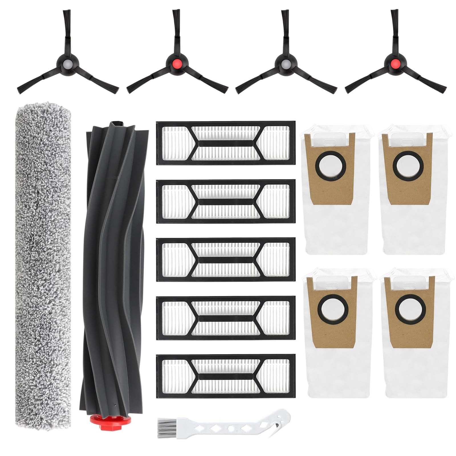 Robot Vacuum Accessory Kit for Eufy S1 - White Black 16 Piece