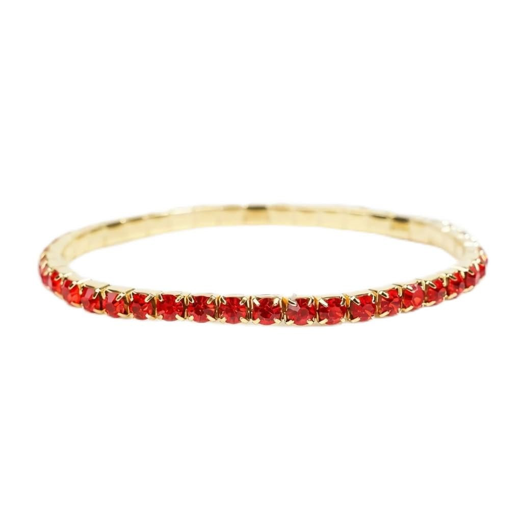 Rhinestone Bangle Bracelet - Red One Size-image-7c538316-69db-4305-aa39-17a93632df59-138135