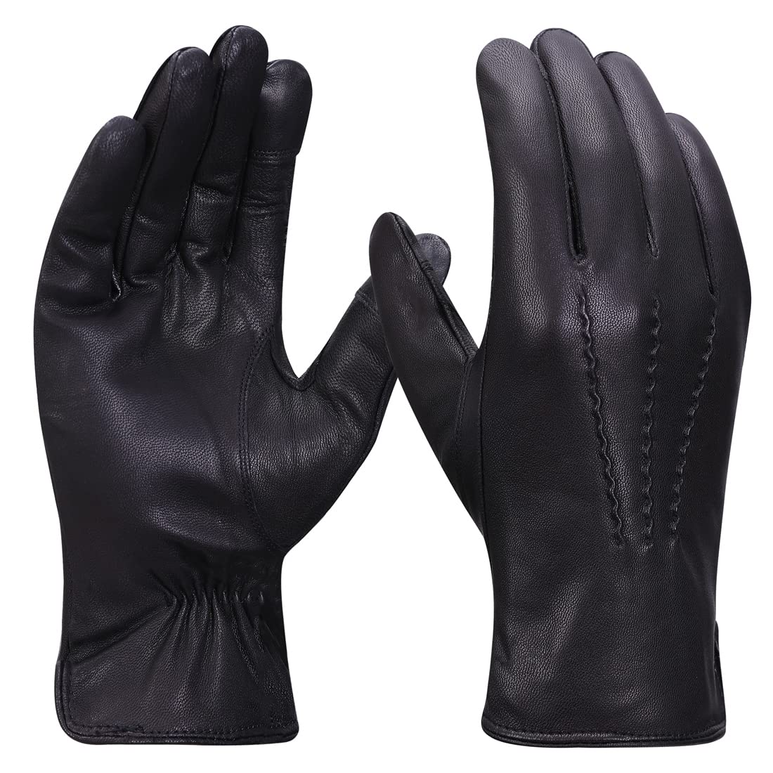 Men's Leather Gloves Fleece Lined - Black S-image-a3d774e6-60e2-44f5-9537-db3946e3233b-126250