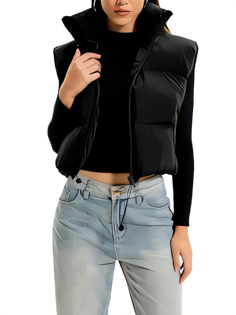 Women's Quilted Puffer Gilet - (Black-W, S)-image-e2673a2c-d0f5-42c2-ab4b-cd6b80dce453-92977