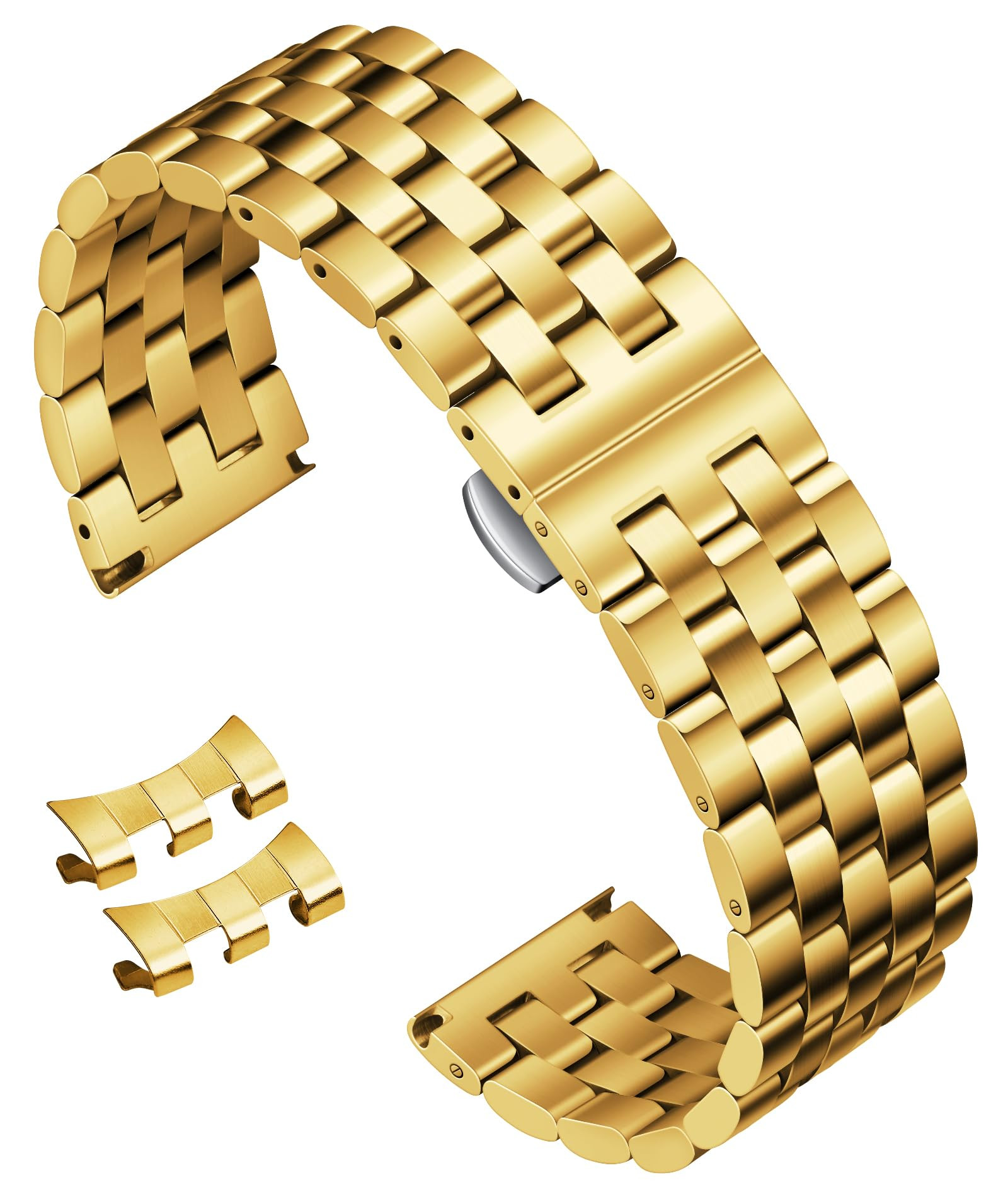Stainless Steel Watch Strap - Gold 22mm-image-a94ef0c6-4854-40e9-a9f6-65337202f1a5-268357