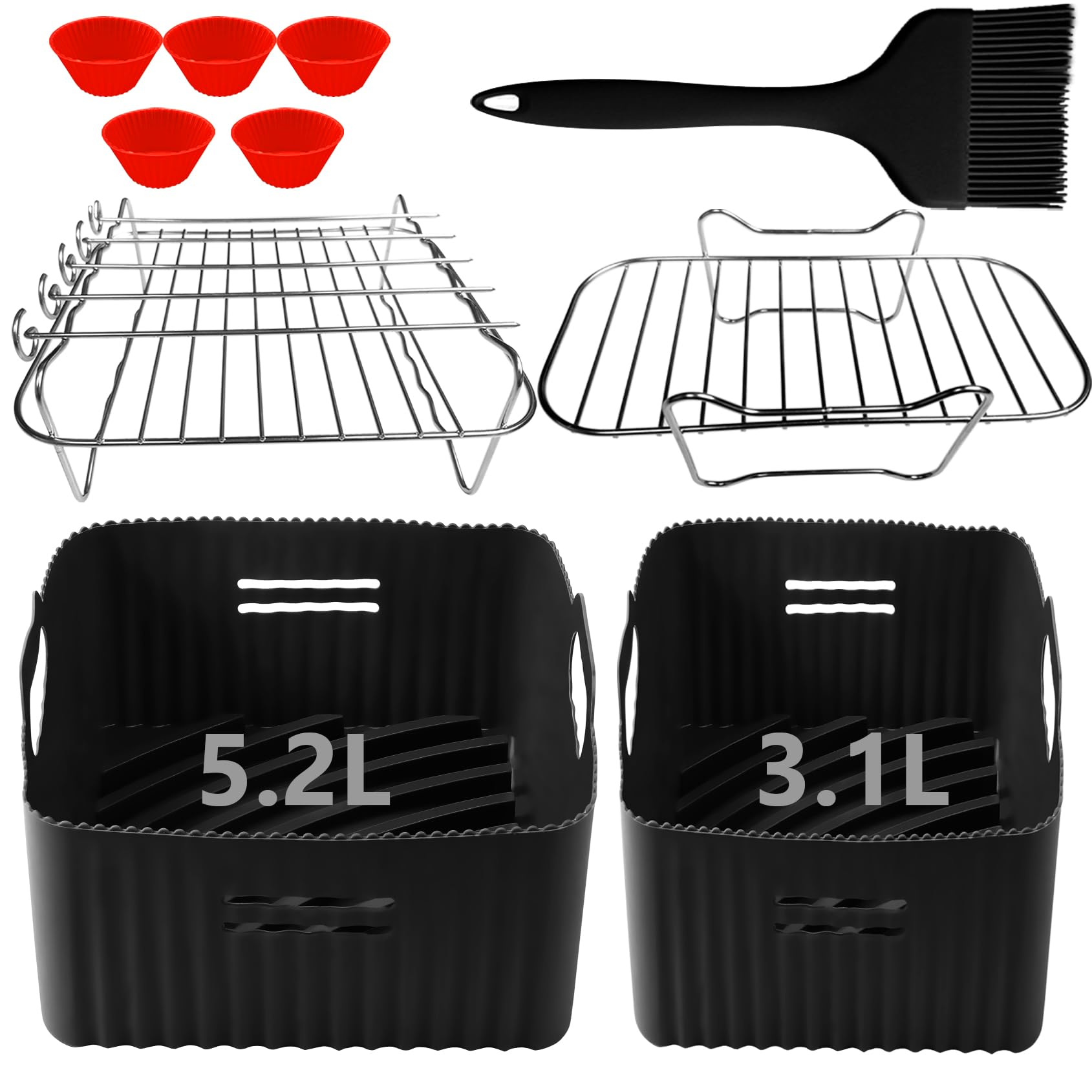 Dual Air Fryer Silicone Liners for Tefal, Tower, Lakeland, Salter & Netta - Large & Small Sizes-image-0144ff0f-0913-4e02-99e7-de0b45ec518f-38625