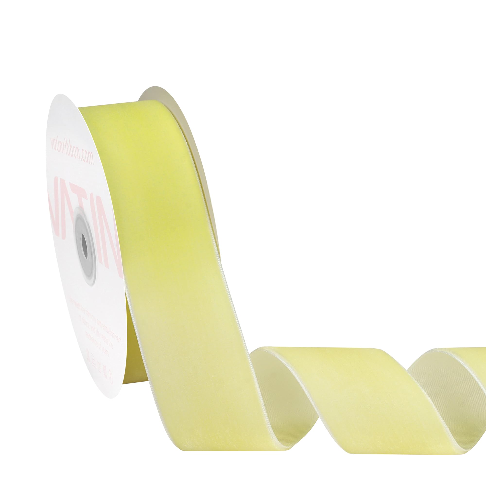 Velvet Ribbon 23m Spool - Light Yellow 38mm-image-c5121580-040c-4ecd-9fb5-2c0d2a83eb40-126090