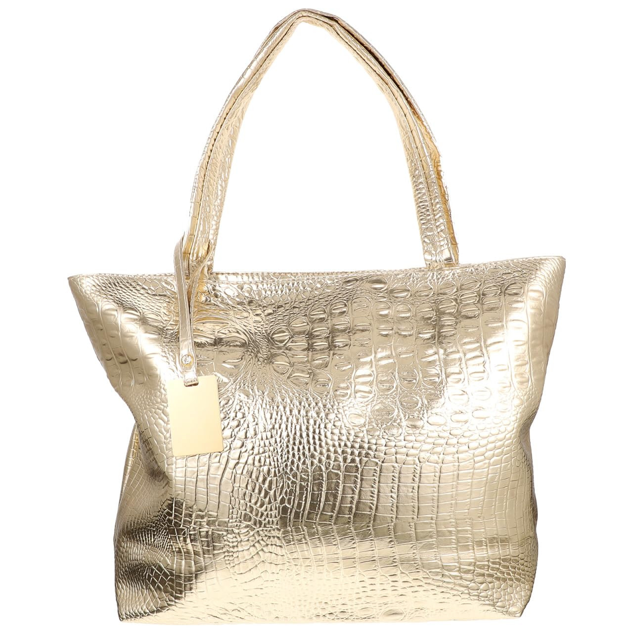 Metallic Crocodile Tote Bag PU Leather - Golden Large-image-2b33bf9d-f0b5-417a-a0d2-ed0872620802-4252