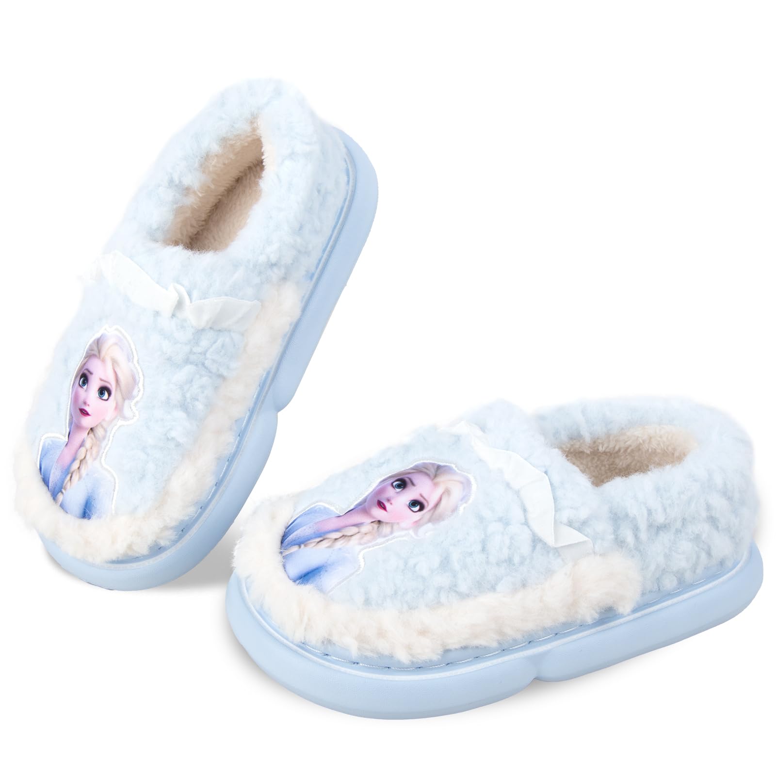 Girls Fluffy Princess Slippers - Blue Medium-image-ec712333-eb21-4fbd-b6dd-007fe0465887-125956
