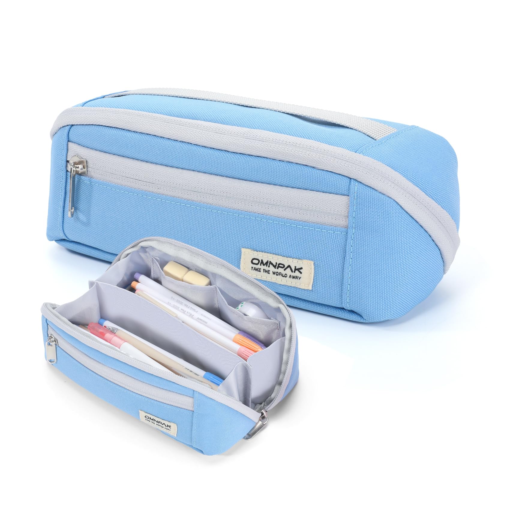 Large Capacity Pencil Case - Baby Blue-image-1da383ee-4ae3-4f90-b64c-cdd3366e5be4-129579