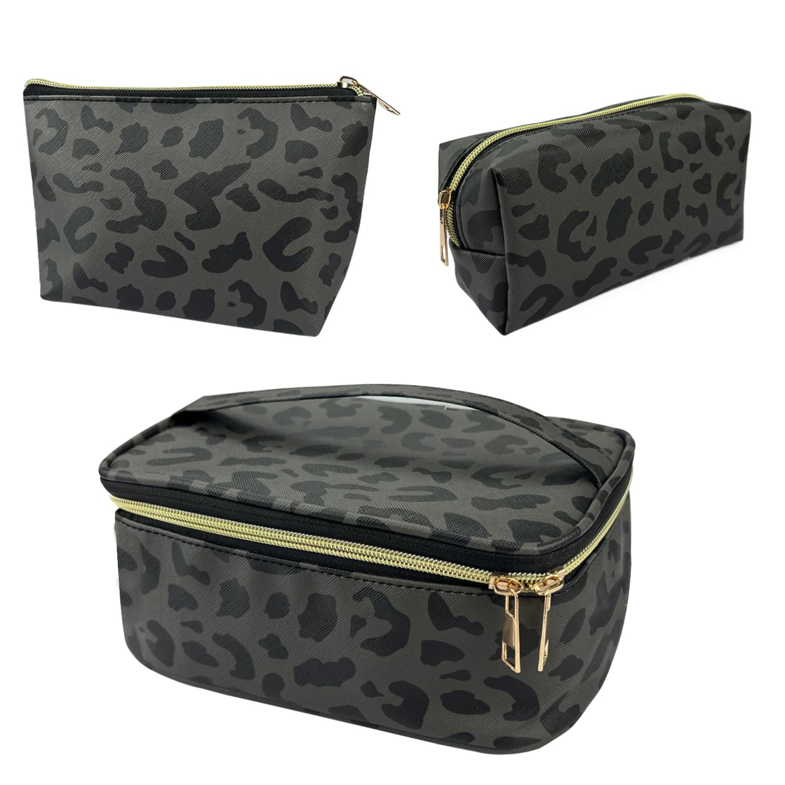 3 Piece Makeup Bag Set - Black Leopard Cheetah K1-image-e68c543d-f8c5-4da1-827b-bc20debec42b-138114