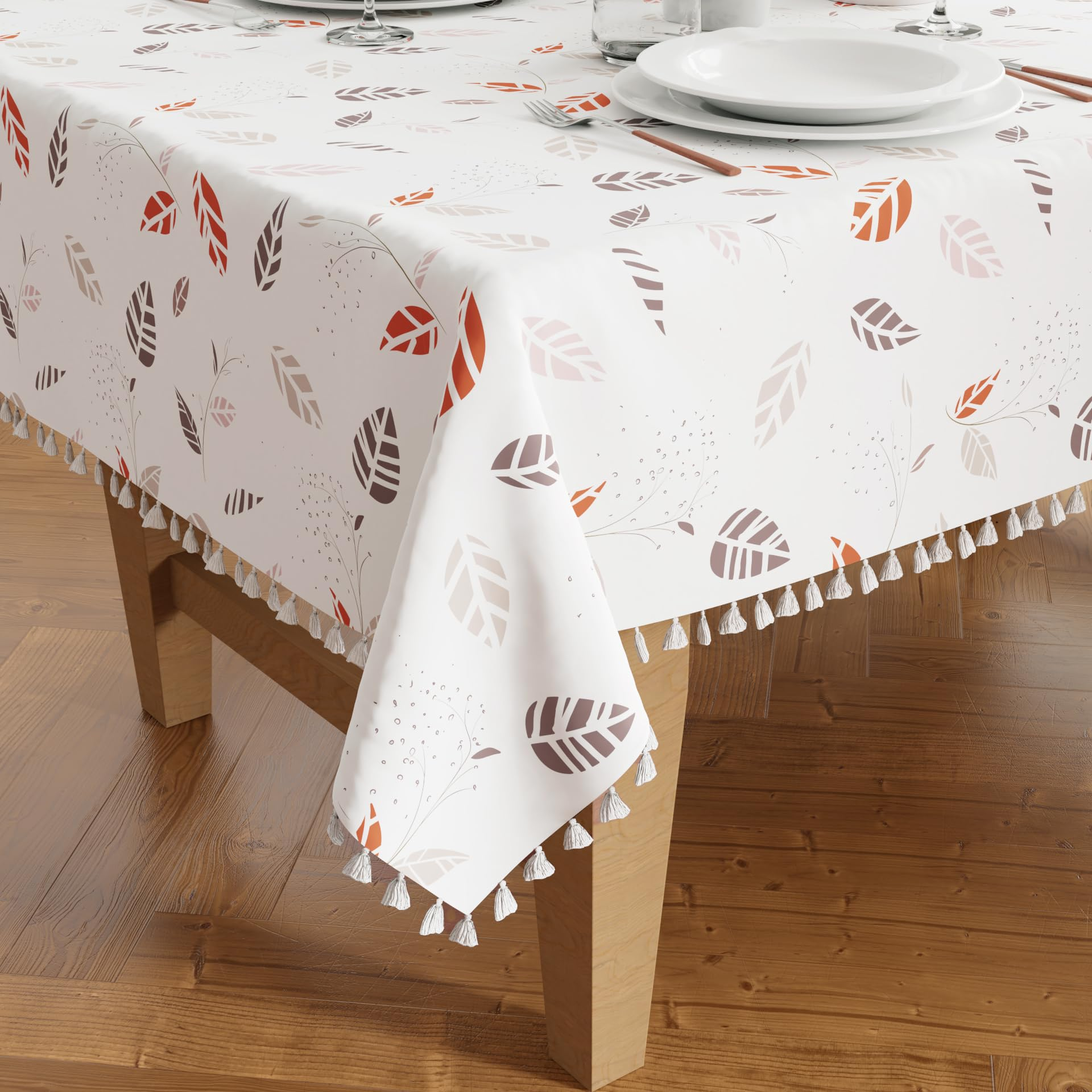 Polyester Tablecloth with Tassels - Boho Leaves 56x56 inch-image-7467614c-46ed-429e-9c27-a19b237f0cdf-95421