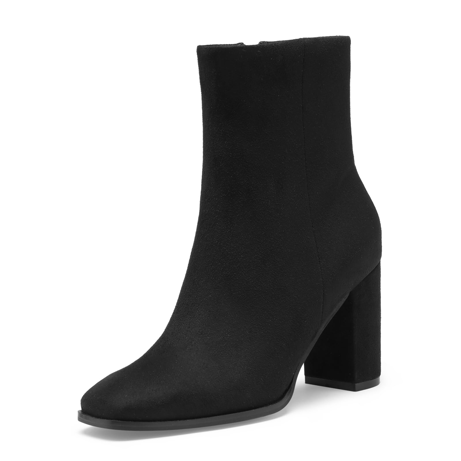 Women's Block Heel Ankle Boots - Black Suede UK 6.5-image-fa50e0ba-4e86-4c89-9a17-110bdb631232-127196