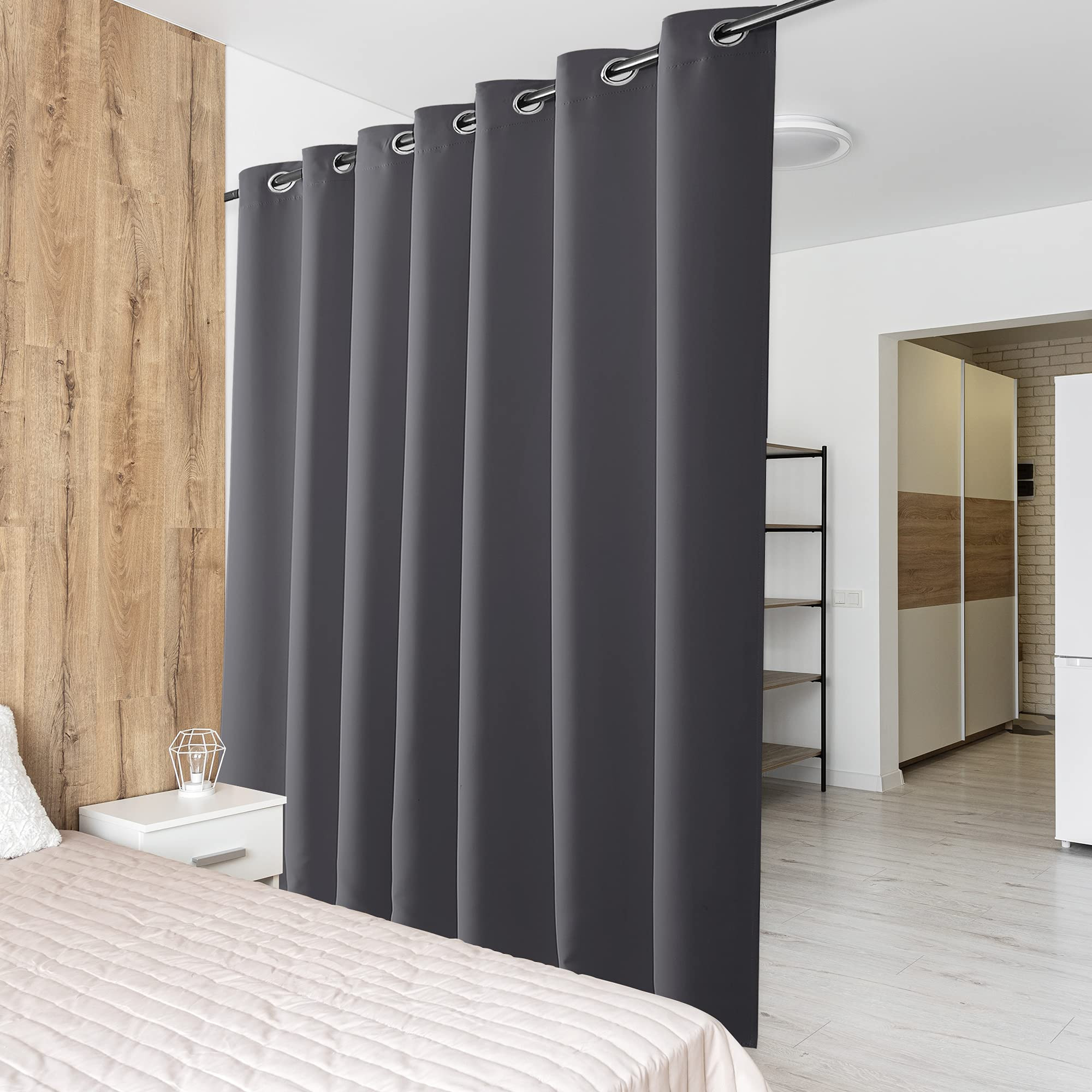Blackout Eyelet Curtain Thermal - Grey W100"xL108"-image-59146b2f-a0a5-48f2-953b-06ecd1301f67-136582