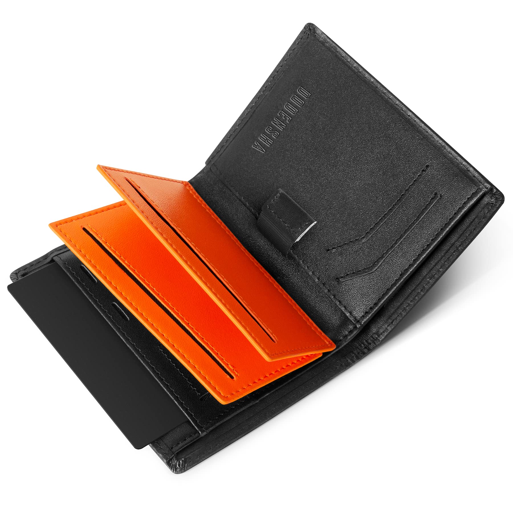 Men's Leather RFID Speed Wallet - Black and Orange-image-d72d0a93-ec08-4879-a771-656c2dc2d575-125835