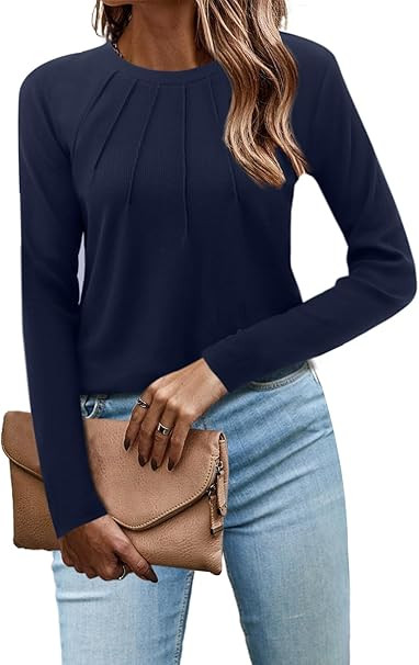 Women's Long Sleeve Crew Neck Top - Navy Blue XXL-image-edef85dd-e7fb-4b50-a93d-c65cb2f24a8b-89865