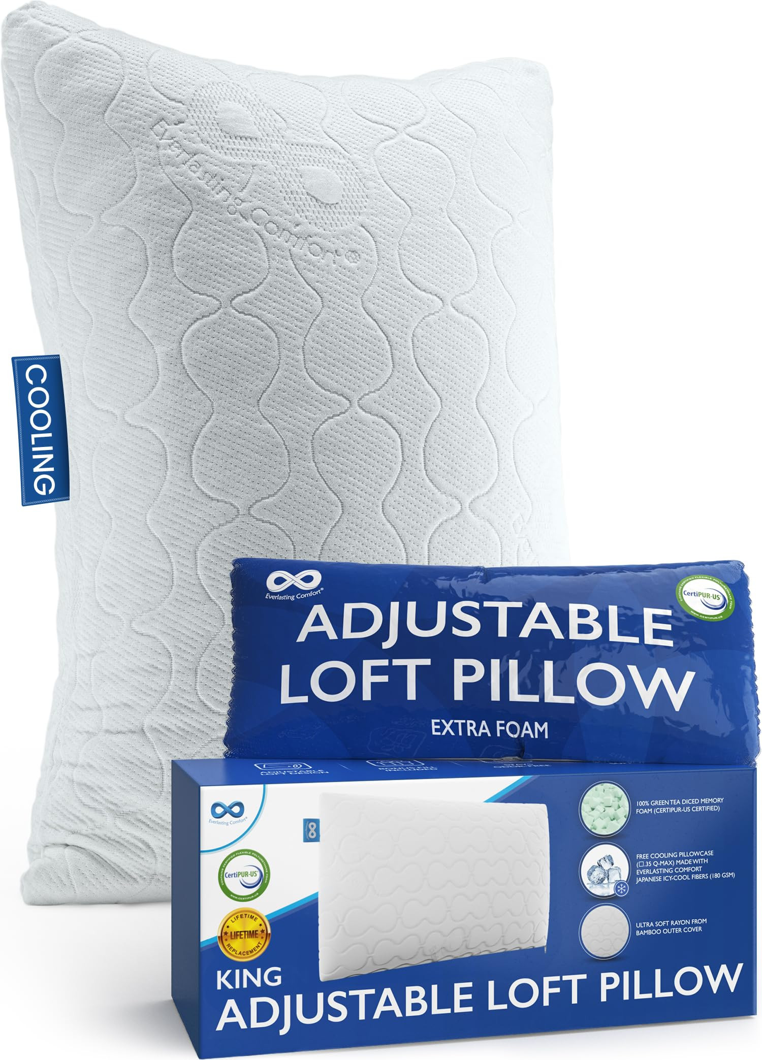Adjustable Memory Foam Pillow - White King-image-de664d72-0e58-4c49-8126-470636dac852-137749