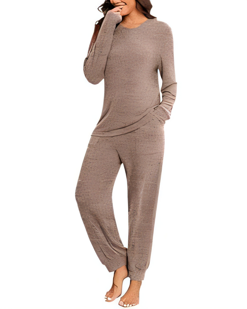 Women's Pyjama Set with Pockets - Khaki XL-image-931916b6-d6d0-45cf-b159-4ba2df5a922e-86489