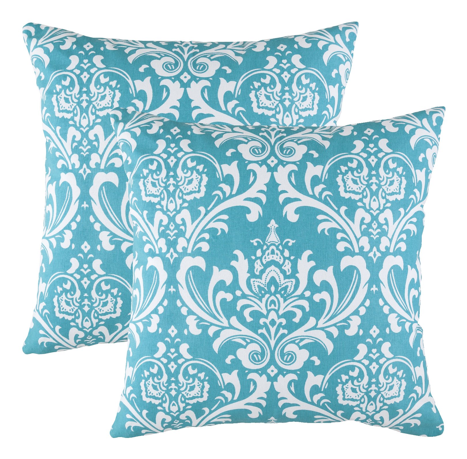 Damask Cushion Covers 2-Pack - Turquoise 55x55 cm-image-34a40070-9d6b-4d5b-909b-f80a91cfc19d-126138