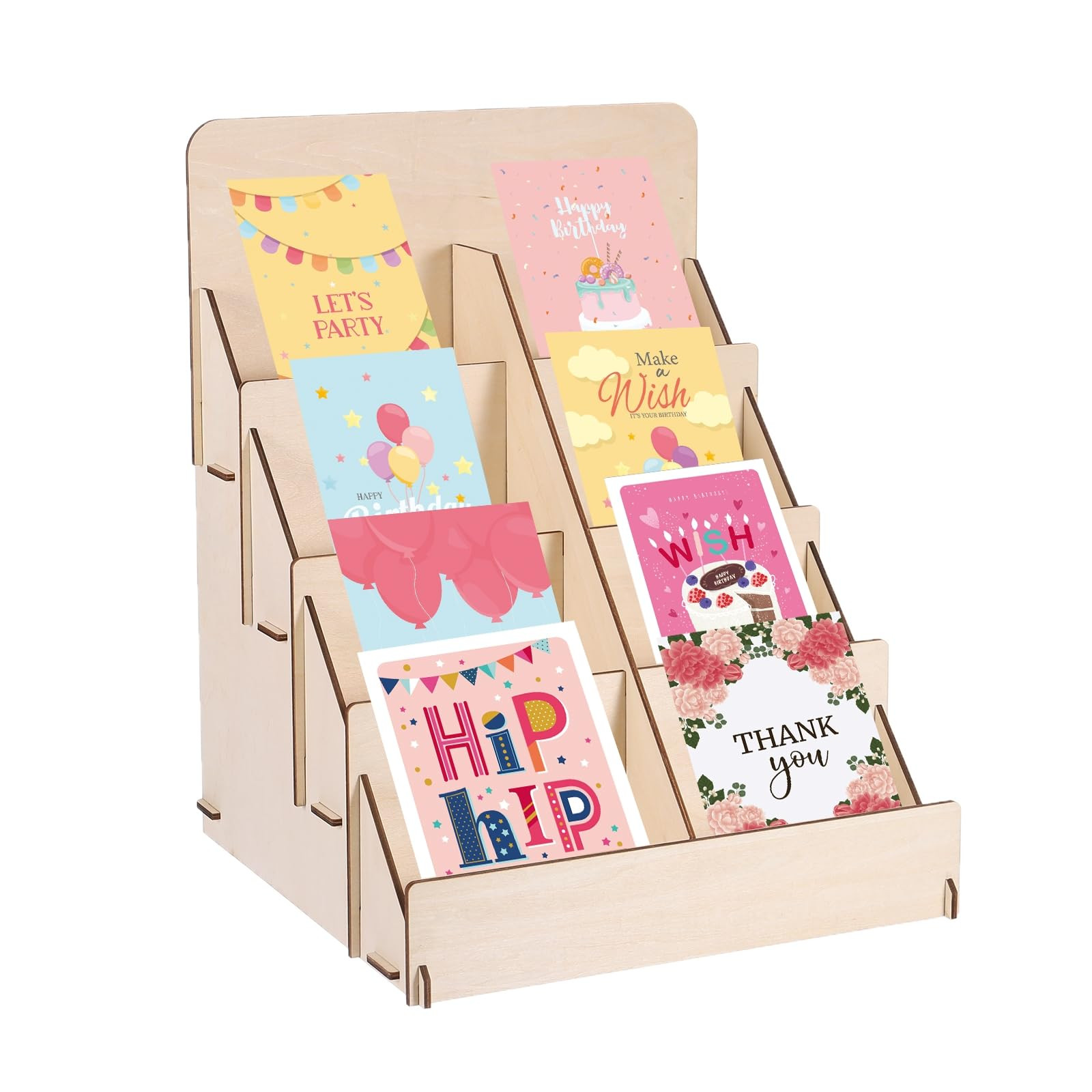 4-Tier Wooden Card Display Stand - Beige Small-image-4fb081d7-ae84-4081-9777-eae22e95dc93-131335