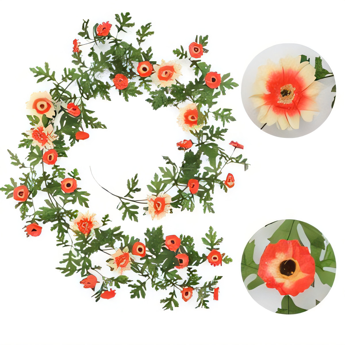 Artificial Dahlia Garland 5.8FT - Orange One Size-image-7dca5d4e-3669-4132-95ac-b4e8e2d3c38c-100444