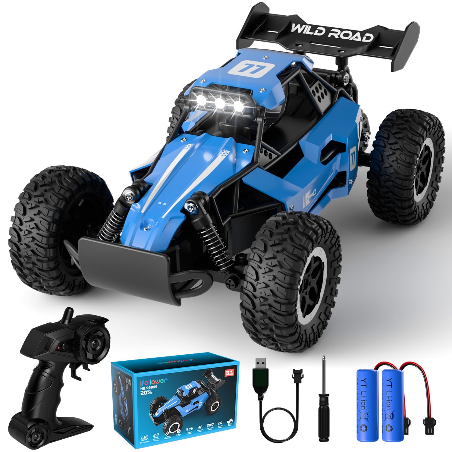 1:16 Off-Road Stunt RC Car with LED - Blue 15x19x17cm-image-eee44796-77b1-46d3-bf63-ab4c78eae4a4-125602