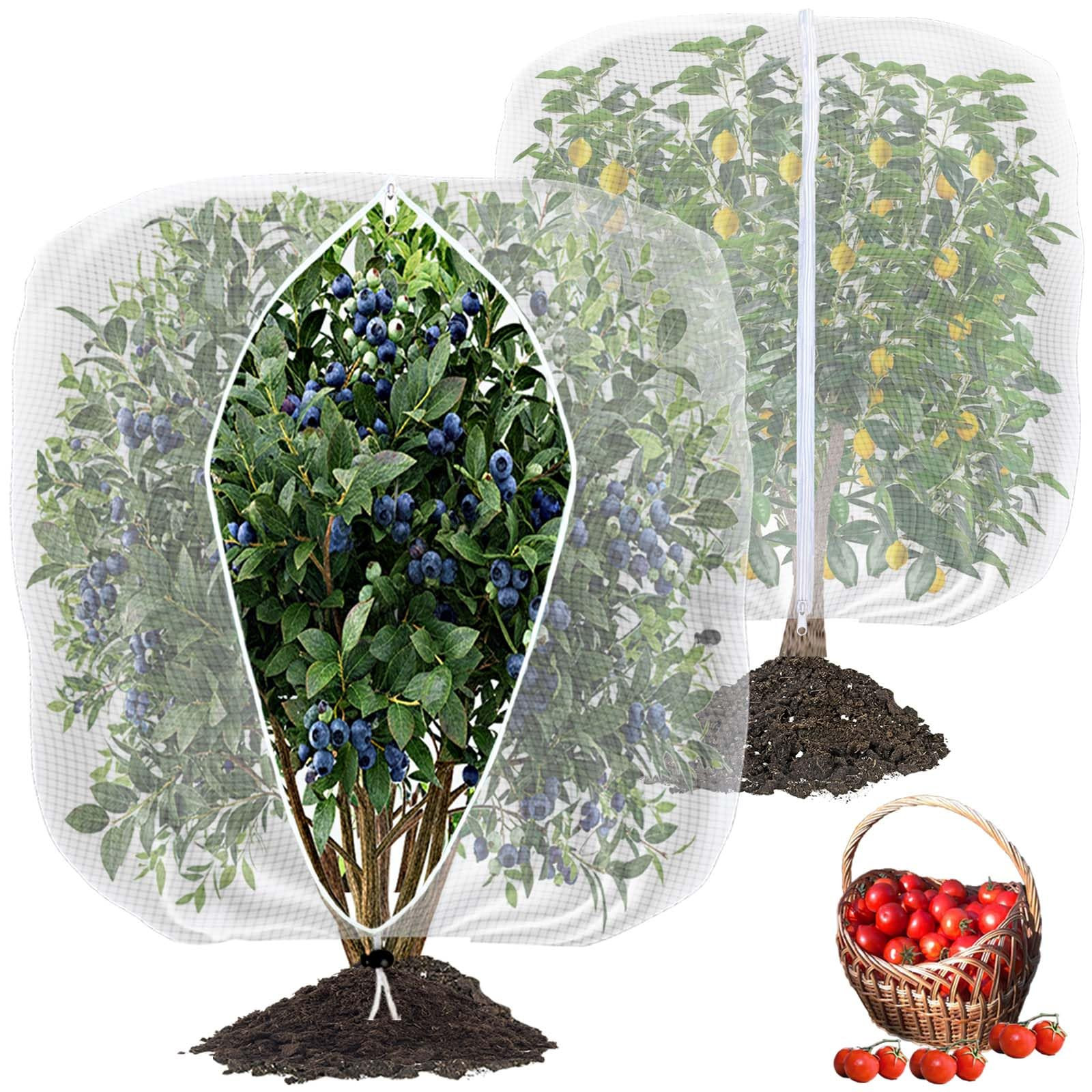 Fruit Tree Netting Bags with Zipper - White 180x200cm