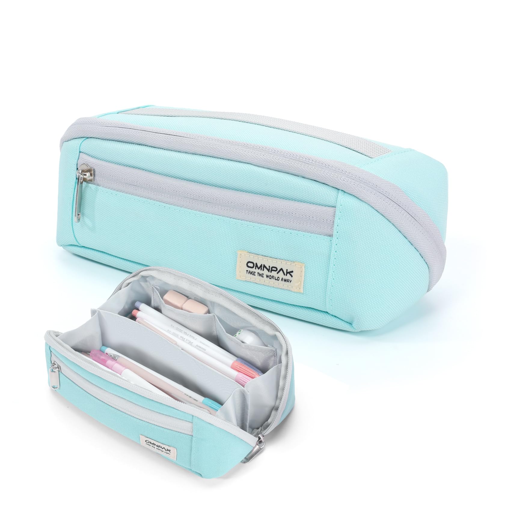 Large Pencil Case with Handle - Green 8.66in-image-41ff0417-ec07-4b35-ba0f-465c1ef75c81-129583