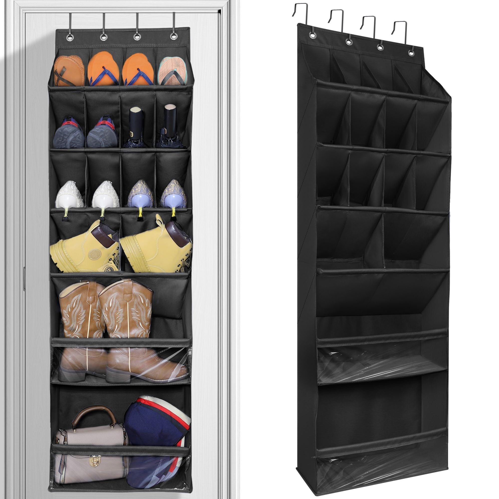 Over Door Shoe Organiser 16 Pockets - Black New 1 Pack-image-75fff919-d39d-40bd-b70c-7b2f5f889fa6-2014